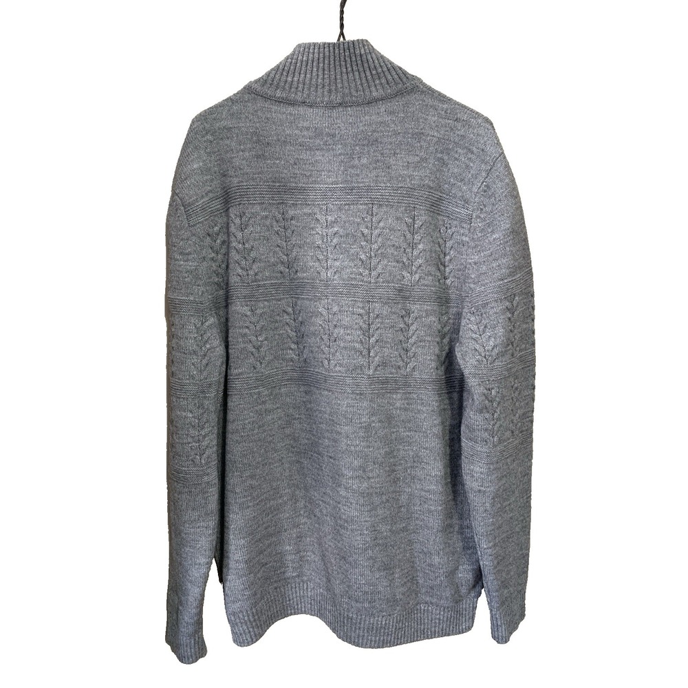 Saint James Detroit 1/4 Zip Pullover Wool Blend Cable Knit Sweater Men's 46 Gray - Picture 6 of 16